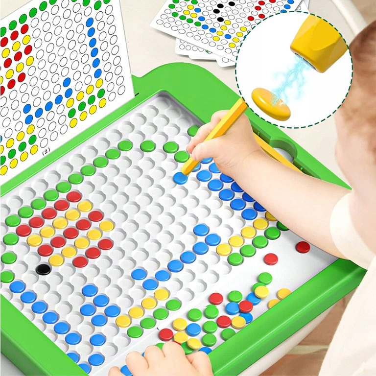TABLICA MAGNETYCZNA KULKI UKŁADANKA DINOBOARD MONTESSORI ZABAWKA LOGICZNA