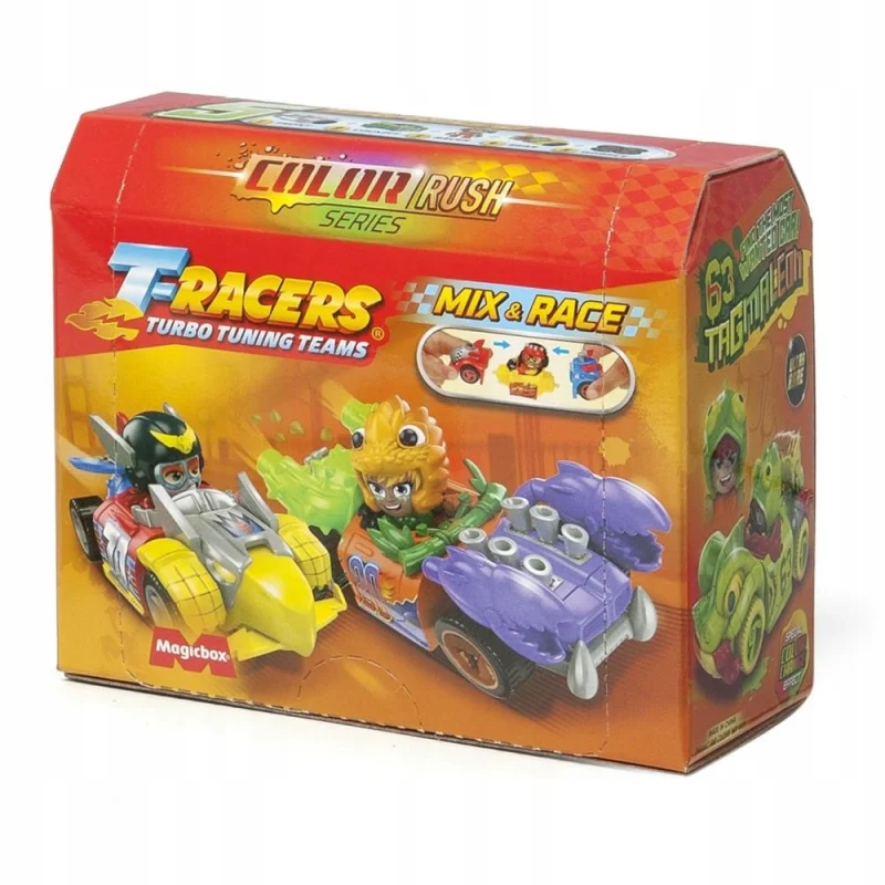 T-RACERS COLOR RUSH SERIA 5 AUTKO + FIGURKA DUŻY POJAZD KIEROWCA MAGICBOX