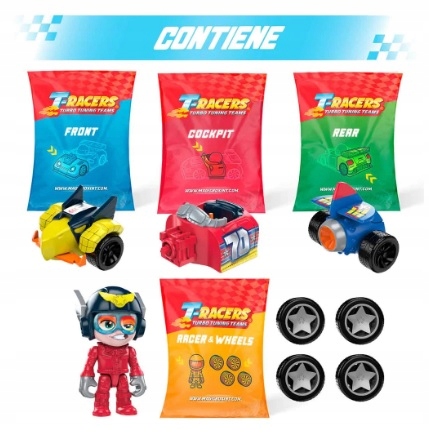 T-RACERS COLOR RUSH SERIA 5 AUTKO + FIGURKA DUŻY POJAZD KIEROWCA MAGICBOX
