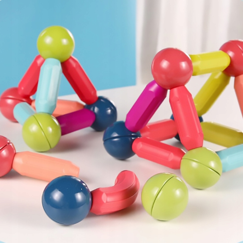 DUŻE KLOCKI MAGNETYCZNE magnetic 64 elementy układanka magnetyczna PUZZLE