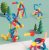 DUŻE KLOCKI MAGNETYCZNE magnetic 64 elementy układanka magnetyczna PUZZLE