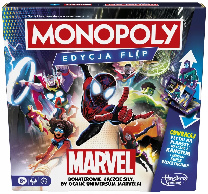 MONOPOLY MARVEL GRA PLANSZOWA EDYCJA LIMIT FLIP F9931 HASBRO DUŻA WERSJA PL