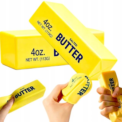 GNIOTEK ANTYSTRESOWY MASŁO SQUISHY ZABAWKA ANTYSTRESOWA MIĘKKA BATON KOSTKA