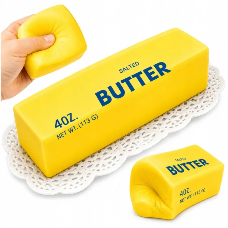 GNIOTEK ANTYSTRESOWY MASŁO SQUISHY ZABAWKA ANTYSTRESOWA MIĘKKA BATON KOSTKA