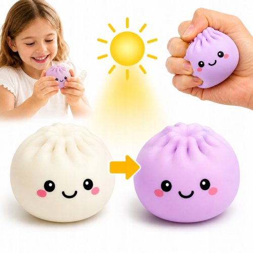 Gniotek Pieróg PIEROŻEK DUMPLING 10cm DUŻY SQUISHY TIKTOK ZMIENIAJĄCY KOLOR