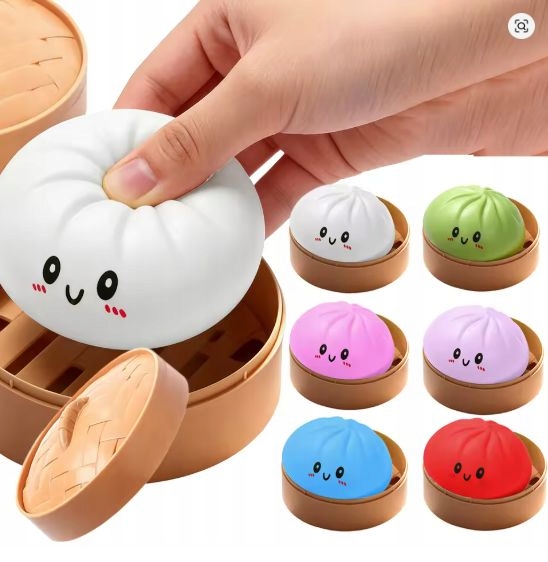 Gniotek Pieróg PIEROŻEK DUMPLING 10cm DUŻY SQUISHY TIKTOK ZMIENIAJĄCY KOLOR