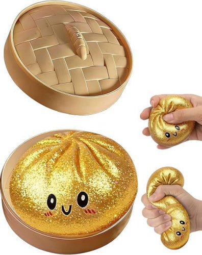 DUMPLING PIEROŻEK ANTYSTRESOWY GNIOTEK SENSORYCZNY SQUISHY 5 CM BROKAT D2