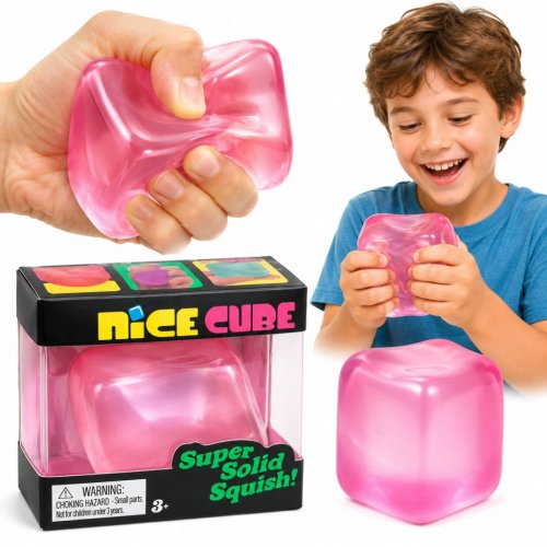 NICE ICE CUBE gniotek antystresowy Squishy SWIRL sensoryczn Kostka Lodu RÓŻ