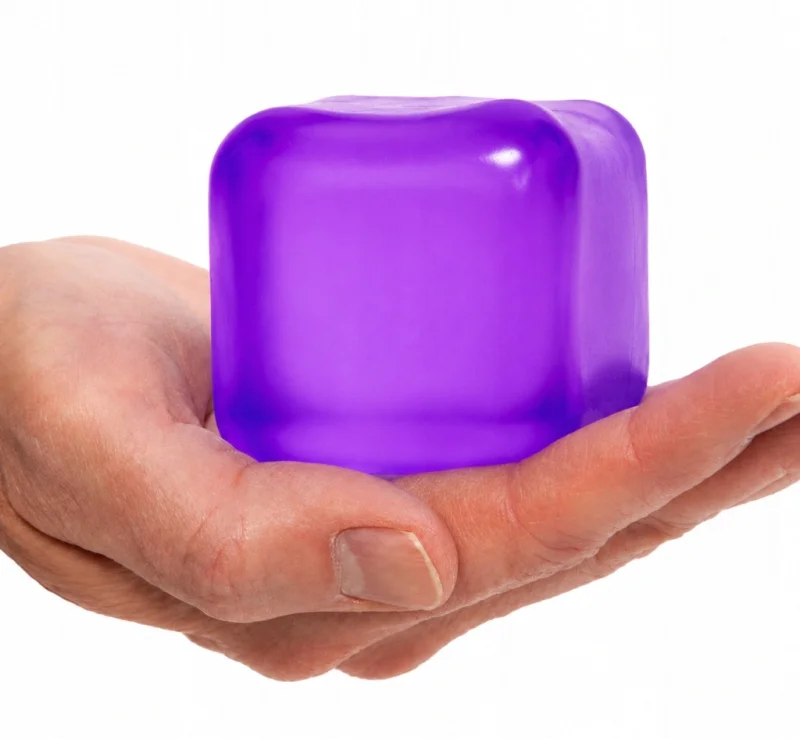 NICE ICE CUBE gniotek antystresowy Squishy Kostka Lodu FIOLETOWY + ZIELONY