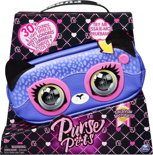 PURSE PETS INTERAKTYWNA NERKA SASZETKA Z OCZAMI GEPARD 6066544 Fiolet
