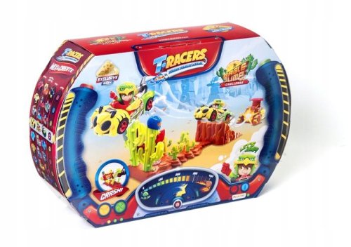 T-RACERS TURBO ZESTAW KASKADERSKI SKOK WYRZUTNIA EAGLE JUMP AUTO + FIGURKA
