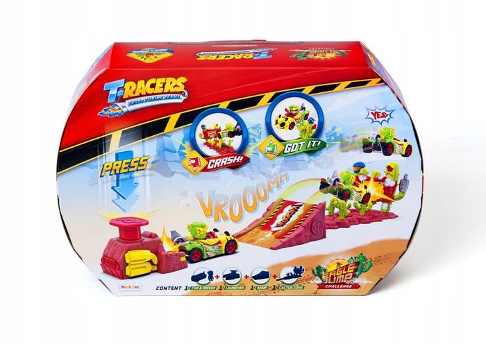 T-RACERS TURBO ZESTAW KASKADERSKI SKOK WYRZUTNIA EAGLE JUMP AUTO + FIGURKA
