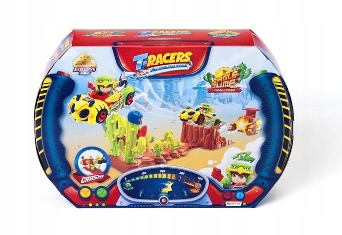 T-RACERS TURBO ZESTAW KASKADERSKI SKOK WYRZUTNIA EAGLE JUMP AUTO + FIGURKA