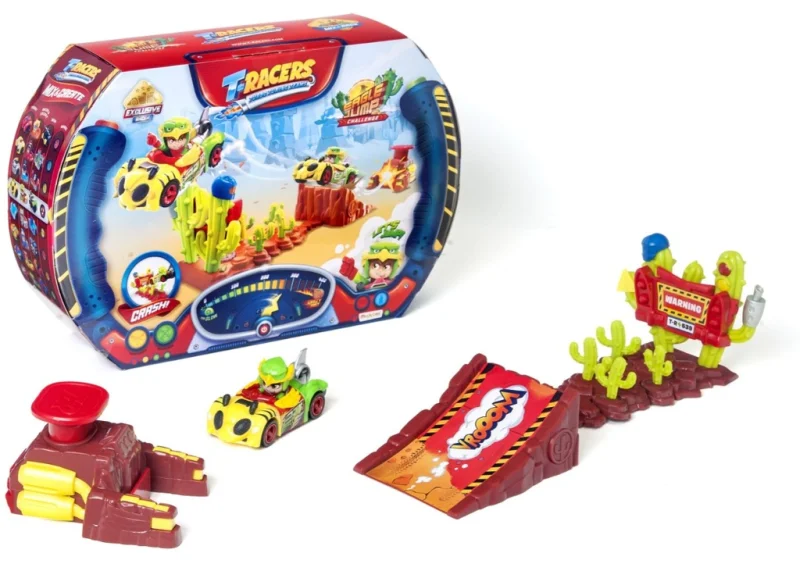T-RACERS TURBO ZESTAW KASKADERSKI SKOK WYRZUTNIA EAGLE JUMP AUTO + FIGURKA