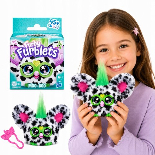FURBY FURBLETS INTERAKTYWNA MASKOTKA KRÓWKA FURBIŚ 45 REAKCJI MOO-BOO