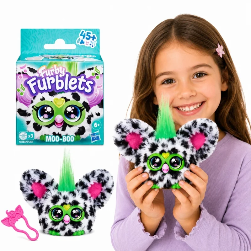 FURBY FURBLETS INTERAKTYWNA MASKOTKA KRÓWKA FURBIŚ 45 REAKCJI MOO-BOO