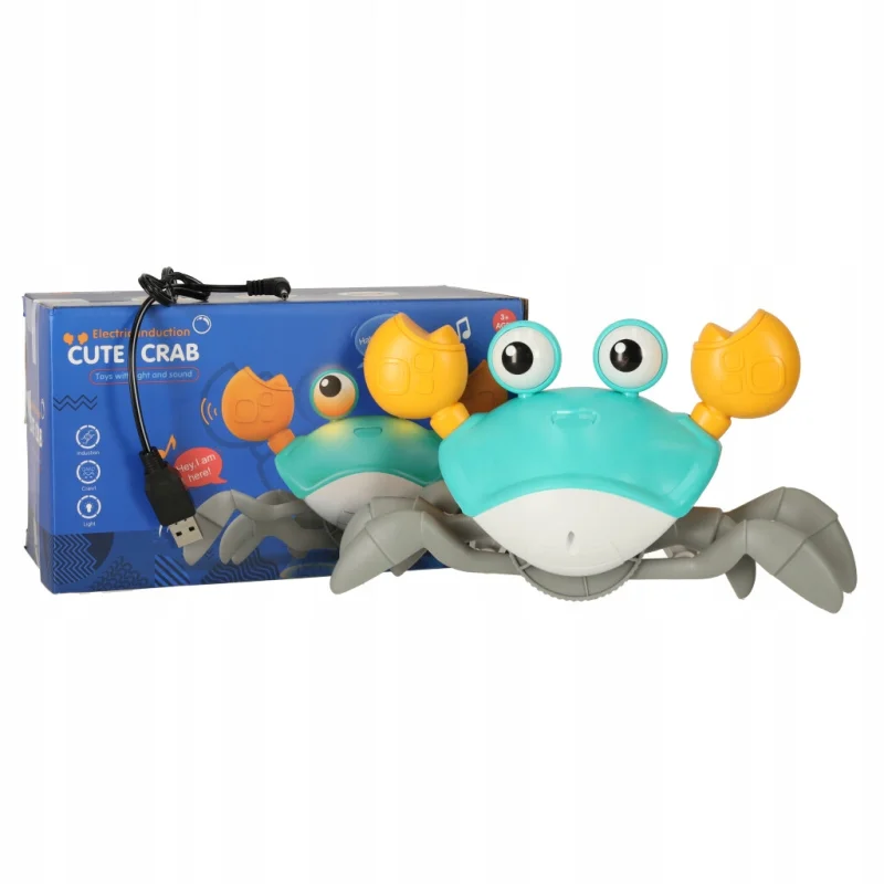 PEŁZAJĄCY KRAB INTERAKTYWNY CHODZI Dźwięk AKUMULATOR Gra Muzyka Światła USB