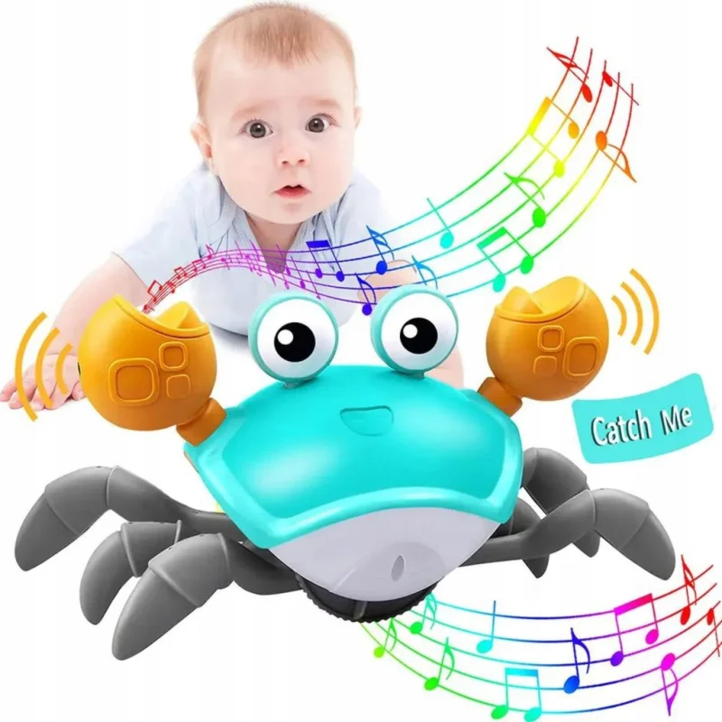 PEŁZAJĄCY KRAB INTERAKTYWNY CHODZI Dźwięk AKUMULATOR Gra Muzyka Światła USB