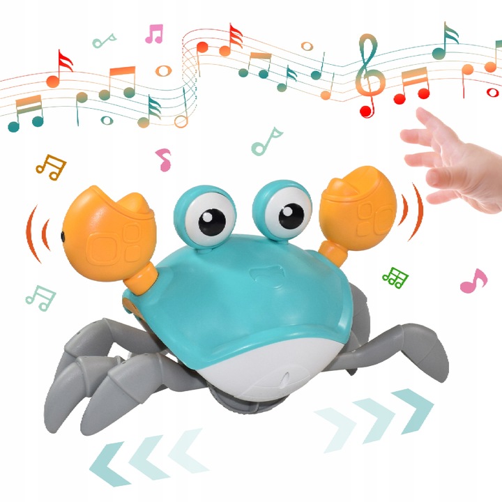 PEŁZAJĄCY KRAB INTERAKTYWNY CHODZI Dźwięk AKUMULATOR Gra Muzyka Światła USB