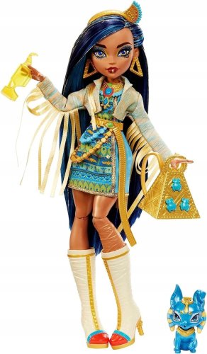 Monster High Cleo de Nile Mattel lalka + zwierzątko + akcesoria zestaw