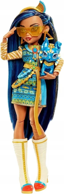 Monster High Cleo de Nile Mattel lalka + zwierzątko + akcesoria zestaw