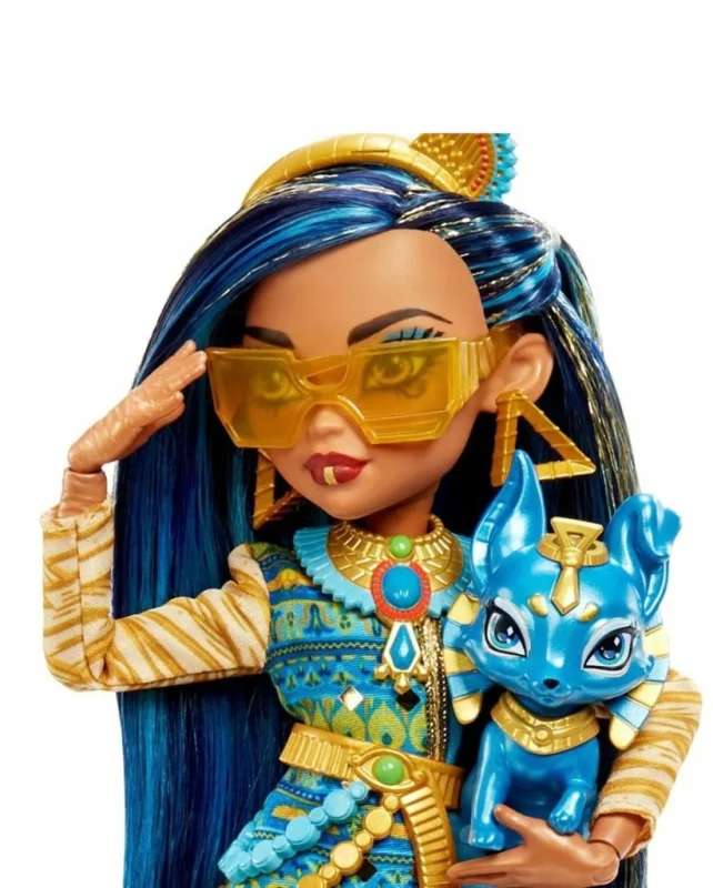 Monster High Cleo de Nile Mattel lalka + zwierzątko + akcesoria zestaw